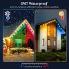 101FT Length Permanent Outdoor Lights With 72Pcs RGB Beads IP67 Waterproof Smart Eave Light For Halloween Christmas Daily House Lighting Works with Al