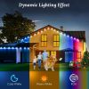 101FT Length Permanent Outdoor Lights With 72Pcs RGB Beads IP67 Waterproof Smart Eave Light For Halloween Christmas Daily House Lighting Works with Al