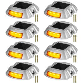 Vevor Driveway Lights, 8-Pack Solar Driveway Lights with Switch Button, Solar Deck Lights Waterproof (Quantity: 8 Pieces, Color: Orange)